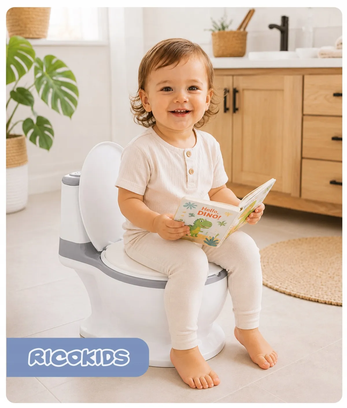 Gyerek bili, Ricokids RK-290, fehér/szürke – 4. kép Gyerek bili, Ricokids RK-290, fehér/szürke – 4. kép