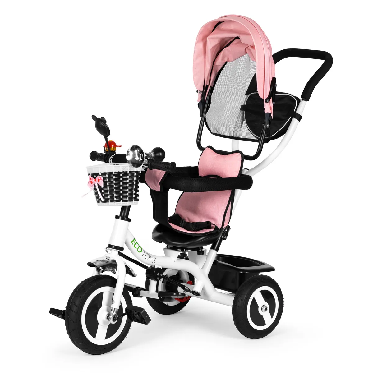 Háromkerekű tricikli, ECOTOYS JM-066-9L, rózsaszín – 2. kép Háromkerekű tricikli, ECOTOYS JM-066-9L, rózsaszín – 2. kép