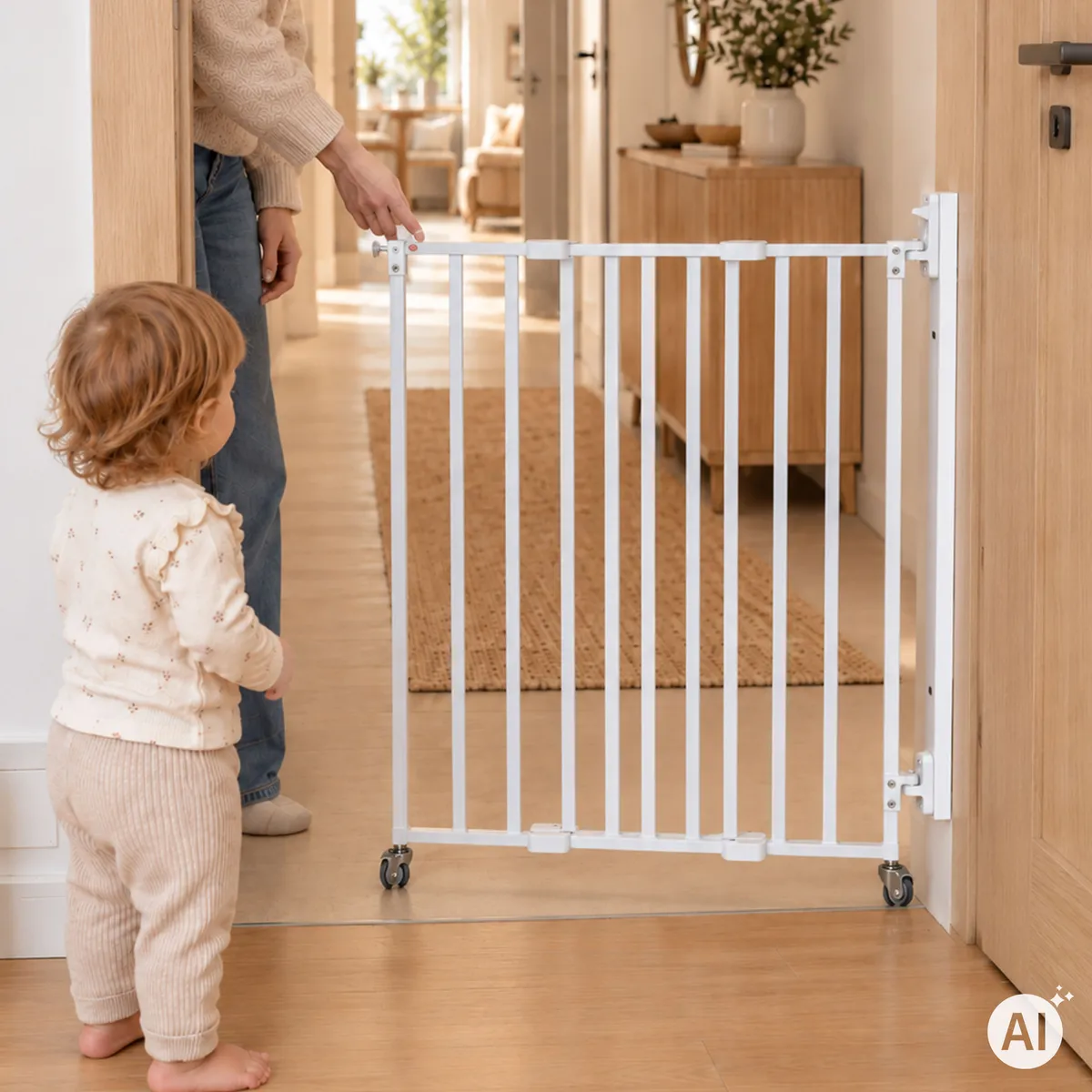 Biztonsági ajtórács, ECOTOYS SF-017-5, fehér – 2. kép Biztonsági rács a lakásban